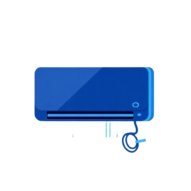 Vector illustration of a split air conditioner being serviced