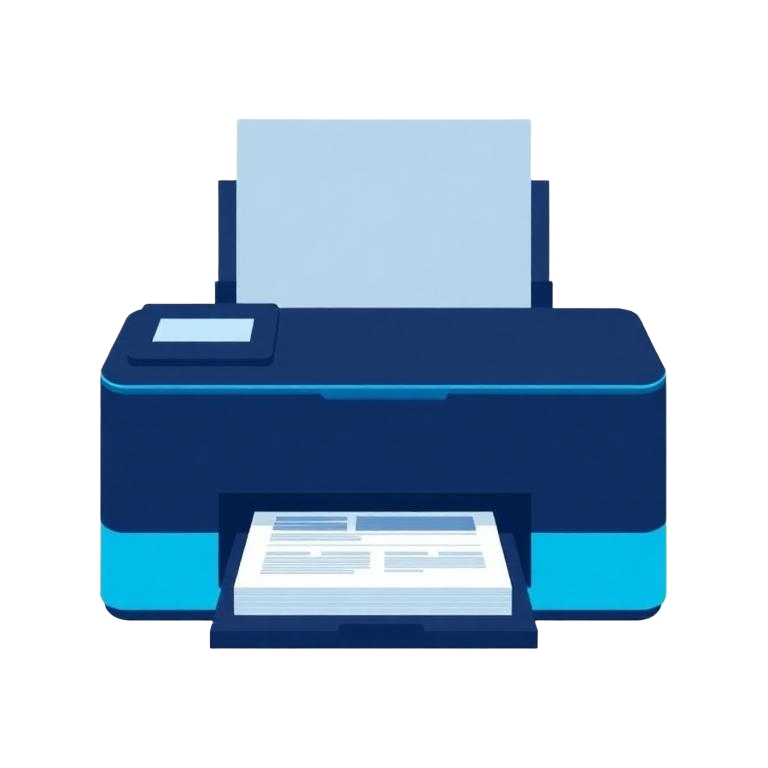Vector illustration of a printer producing documents